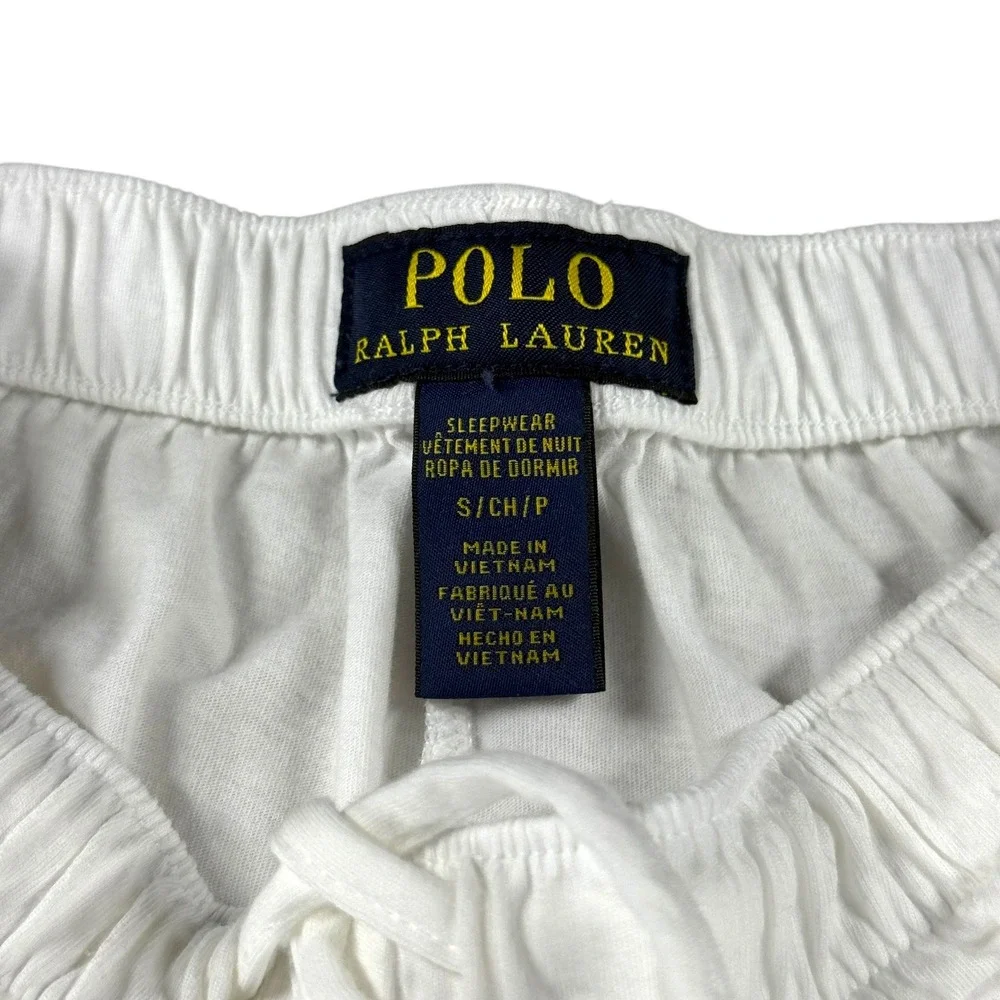 NWOT Polo Ralph Lauren Mens Pajama Lounge Pants Size Small S White Cotton